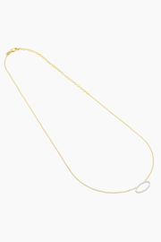 One With the Oval Pendant Necklace in Gold Ella Stein