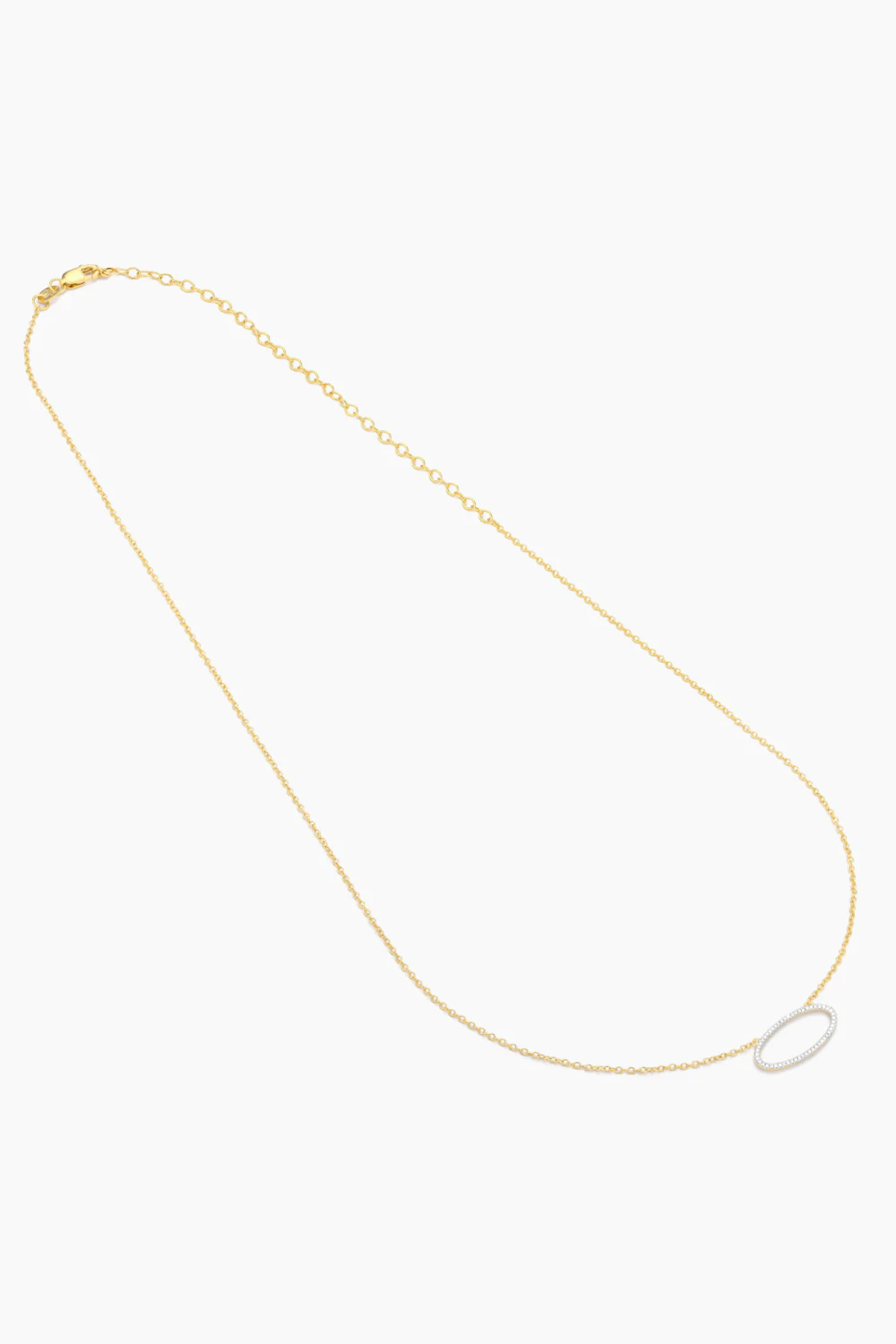 One With the Oval Pendant Necklace in Gold Ella Stein