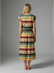 Ethnic Clash Poplin Top and Skirt Set Meet Me in Santorini