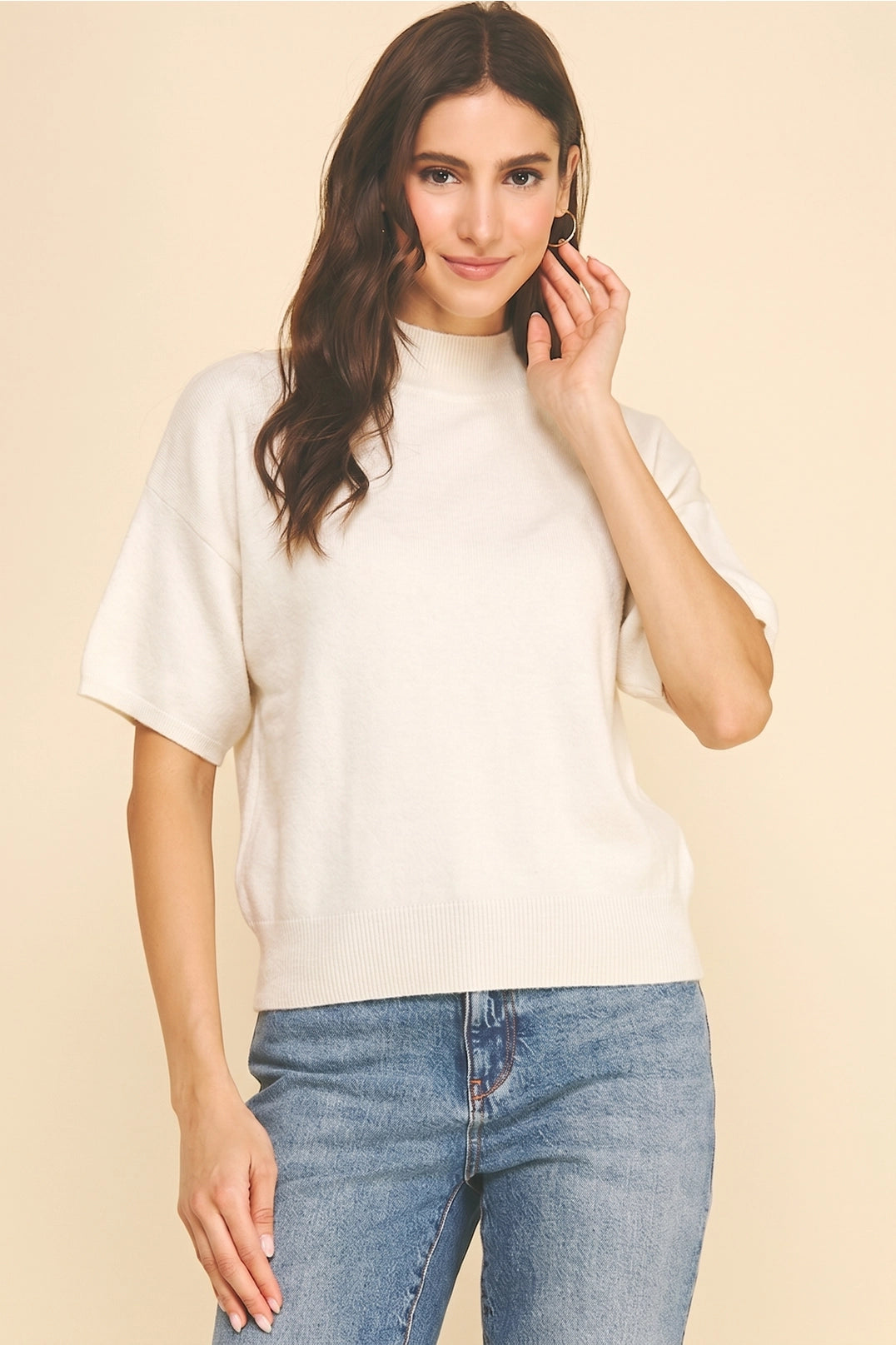 Mock Neck Dolman Sweater Pinch