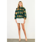 Long Sleeve Floral Detail Top THML