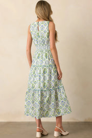 This Is The One Green Geometric Floral Cotton Maxi Dress Entro
