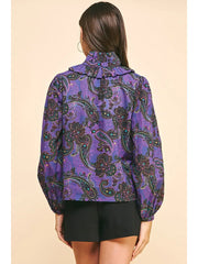 Paisley Print Woven Blouse Pinch