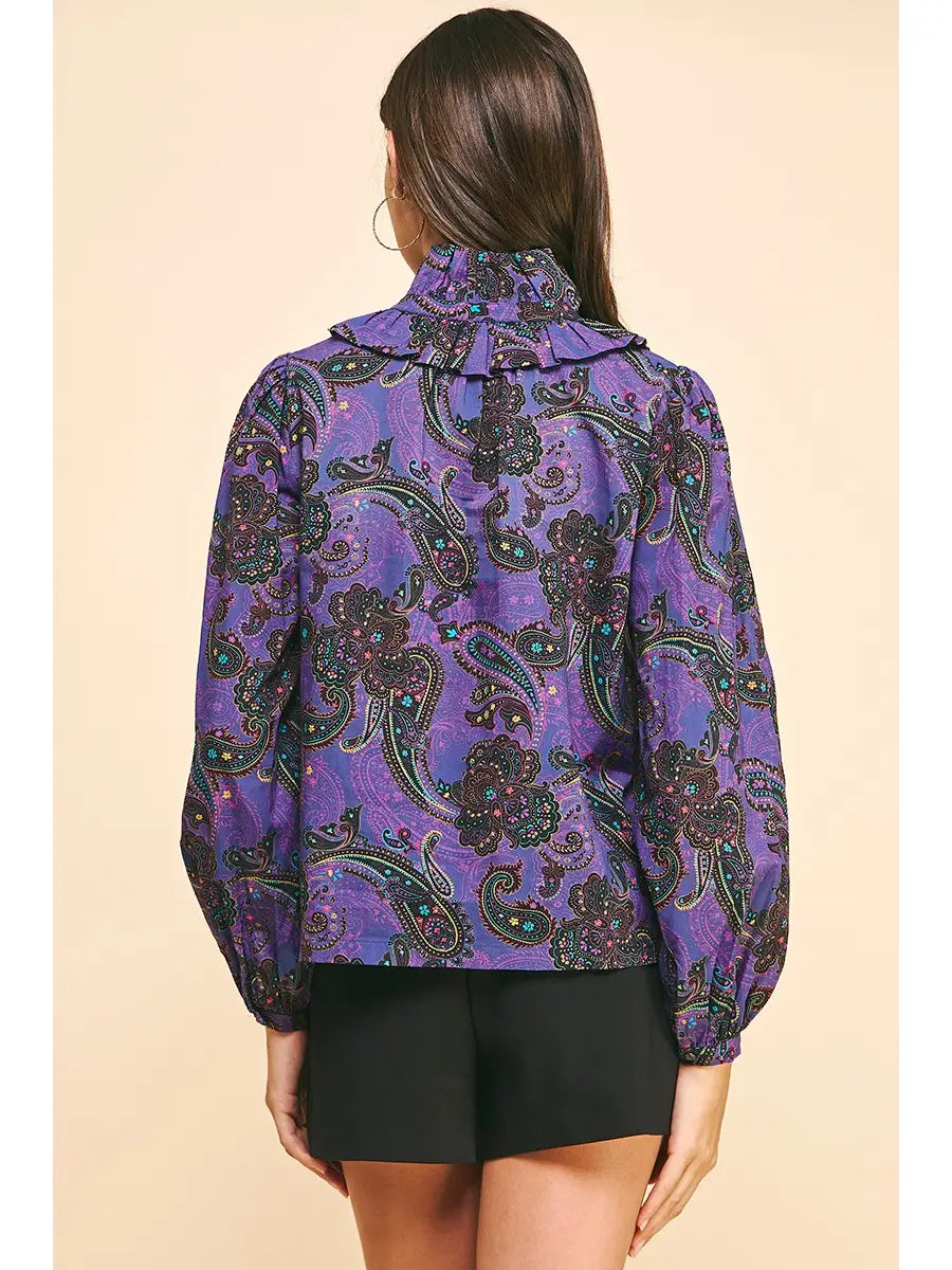 Paisley Print Woven Blouse Pinch