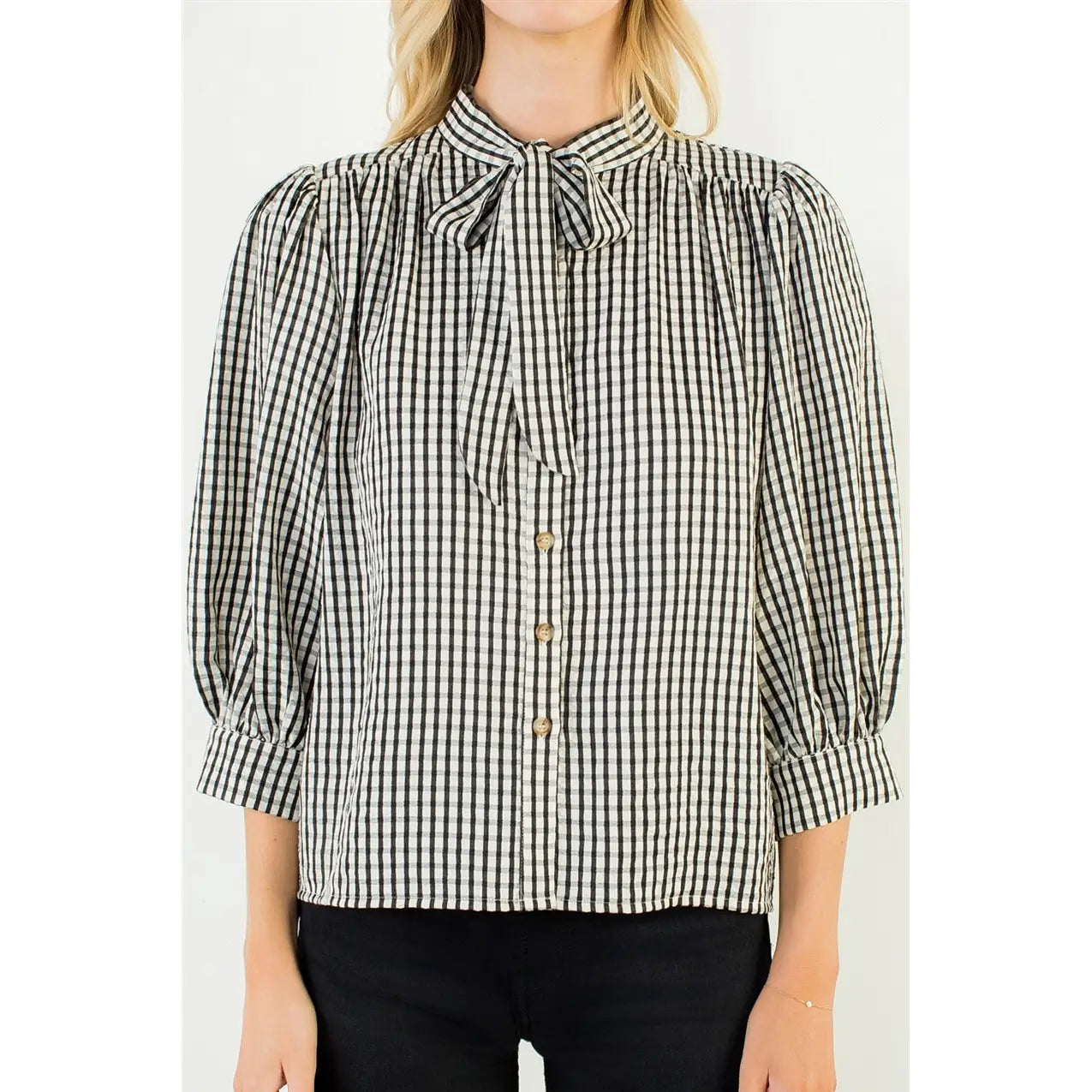Gingham Button Up Shirt THML