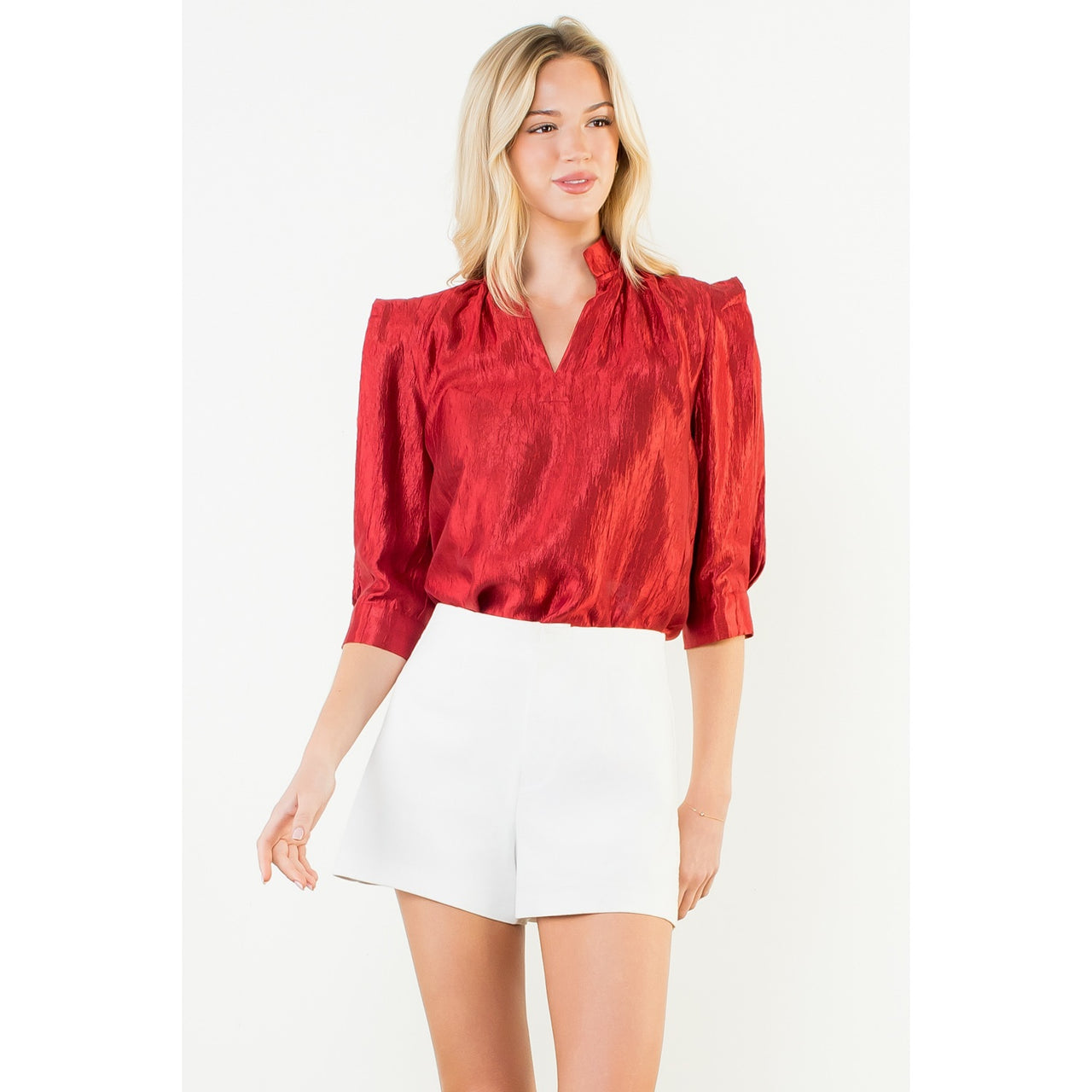 Short Sleeve V-Neck Top