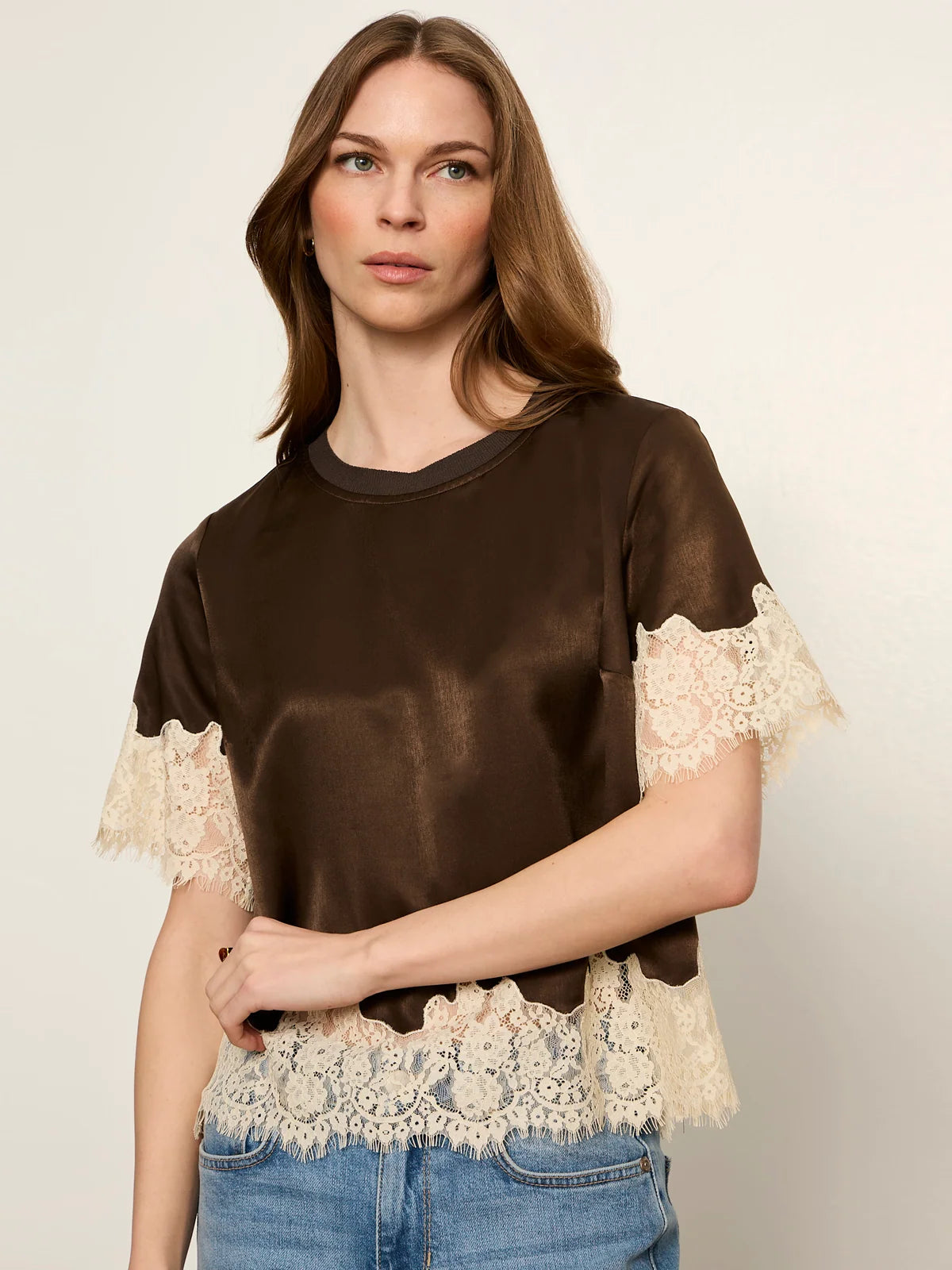 One of a Kind Satin Lace Top Sanctuary