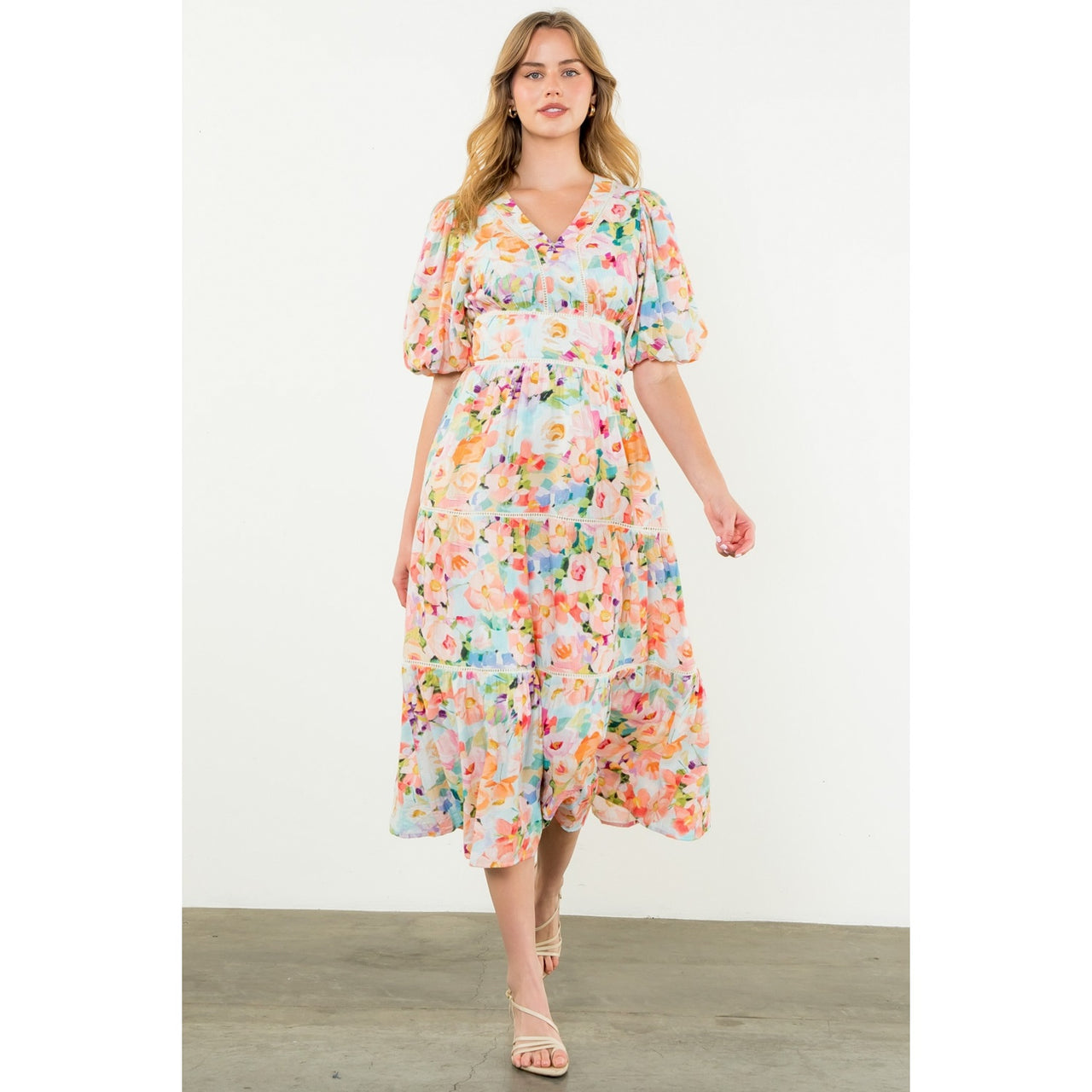 Tiered Floral Maxi Dress