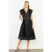 Short Sleeve Zip Up Dress THML