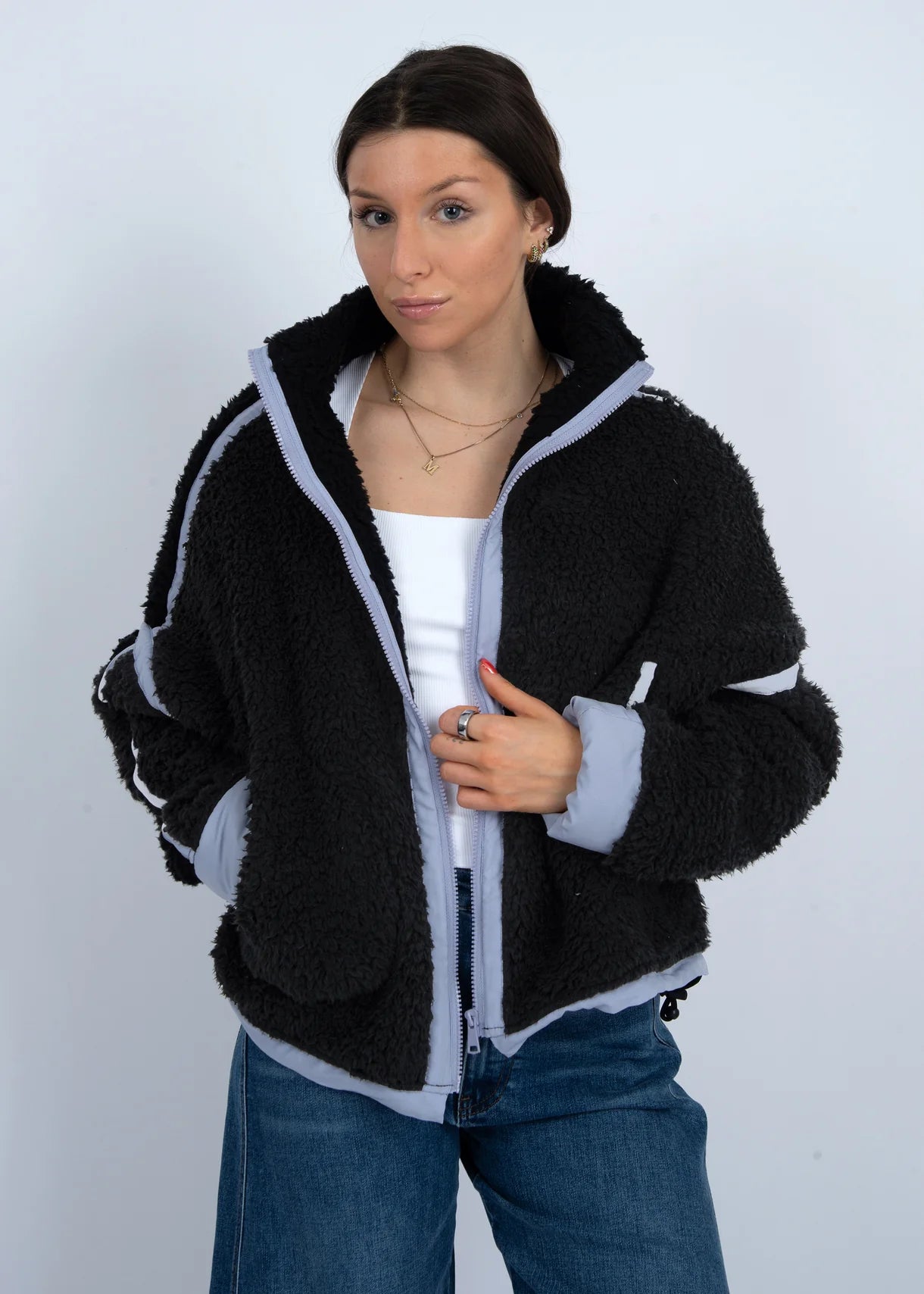 Jill Contrast Trim Half-Zip Pullover RD Style