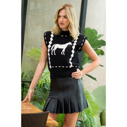 Pleated Leather Mini Skirt THML