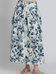 Printed Shirred Maxi Skirt Aureum