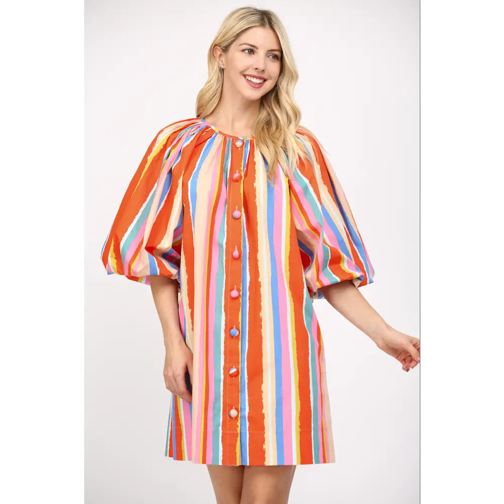 Stripe Round Neck Dress