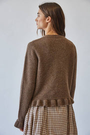 Ruffle Wave Button Knit Cardigan KLD