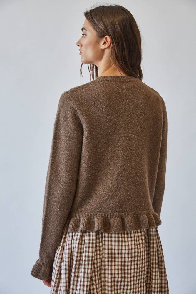 Ruffle Wave Button Knit Cardigan KLD