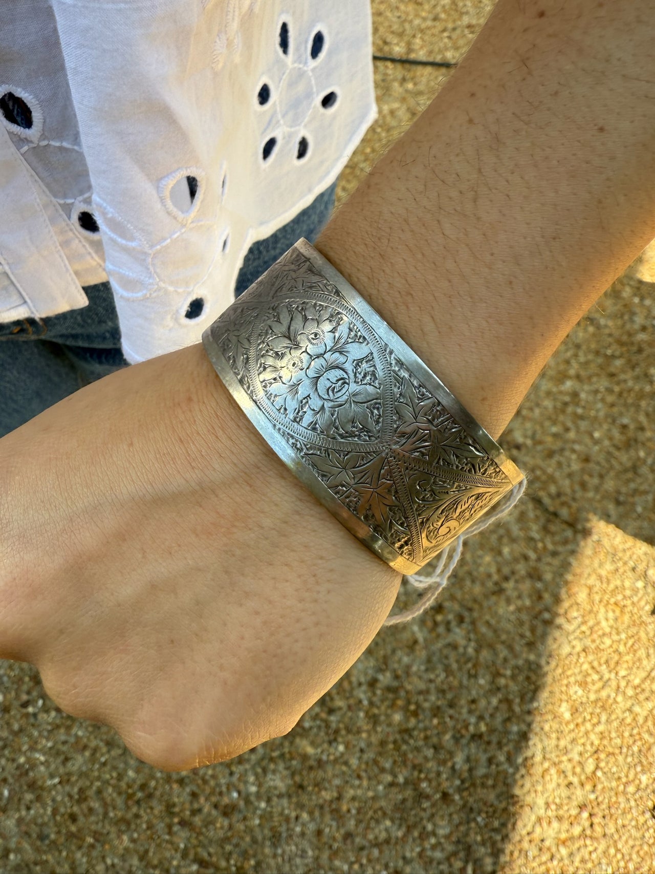 Thick Sterling Filigree Bangle
