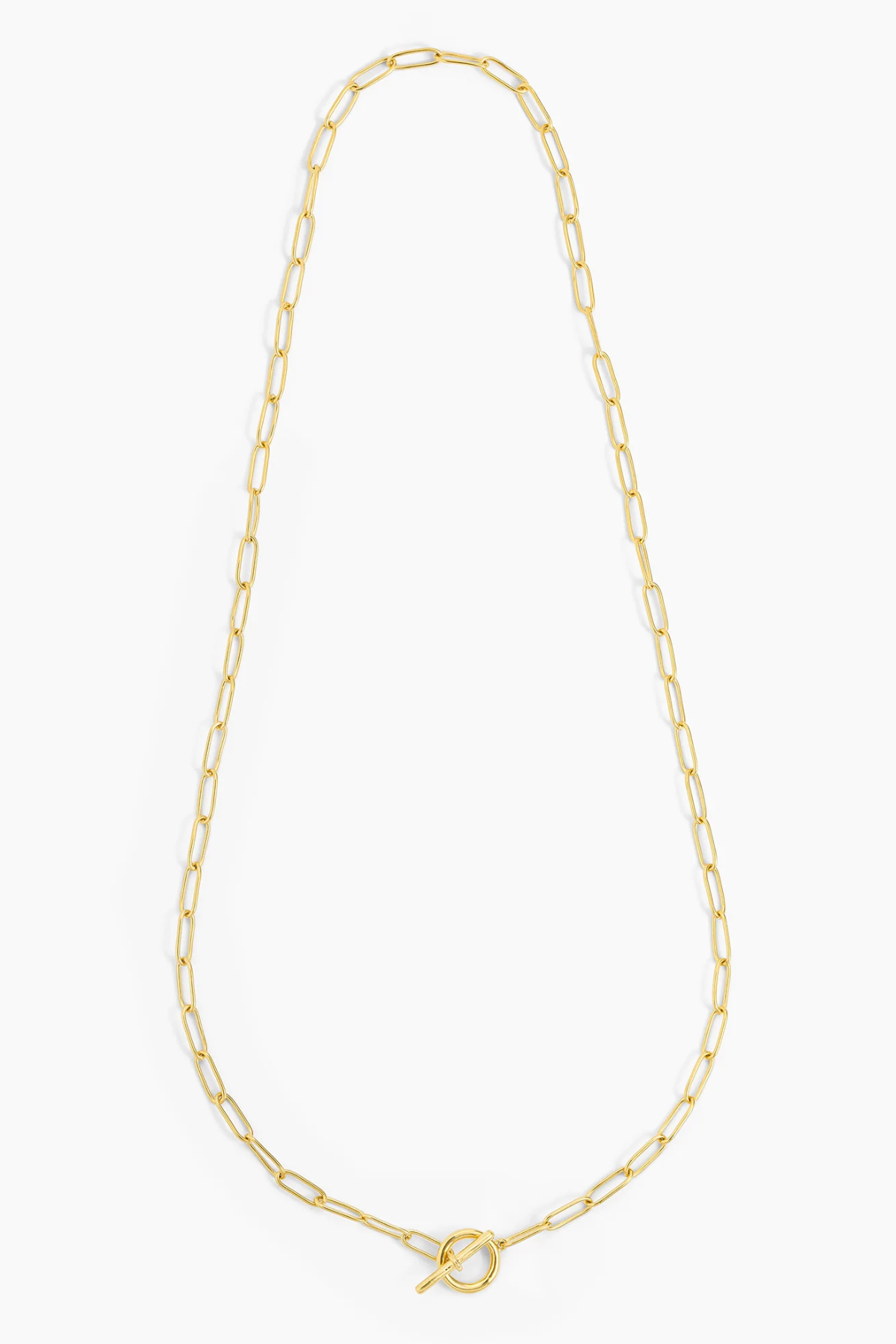T-Bar Paperclip Charm Necklace in Gold Ella Stein