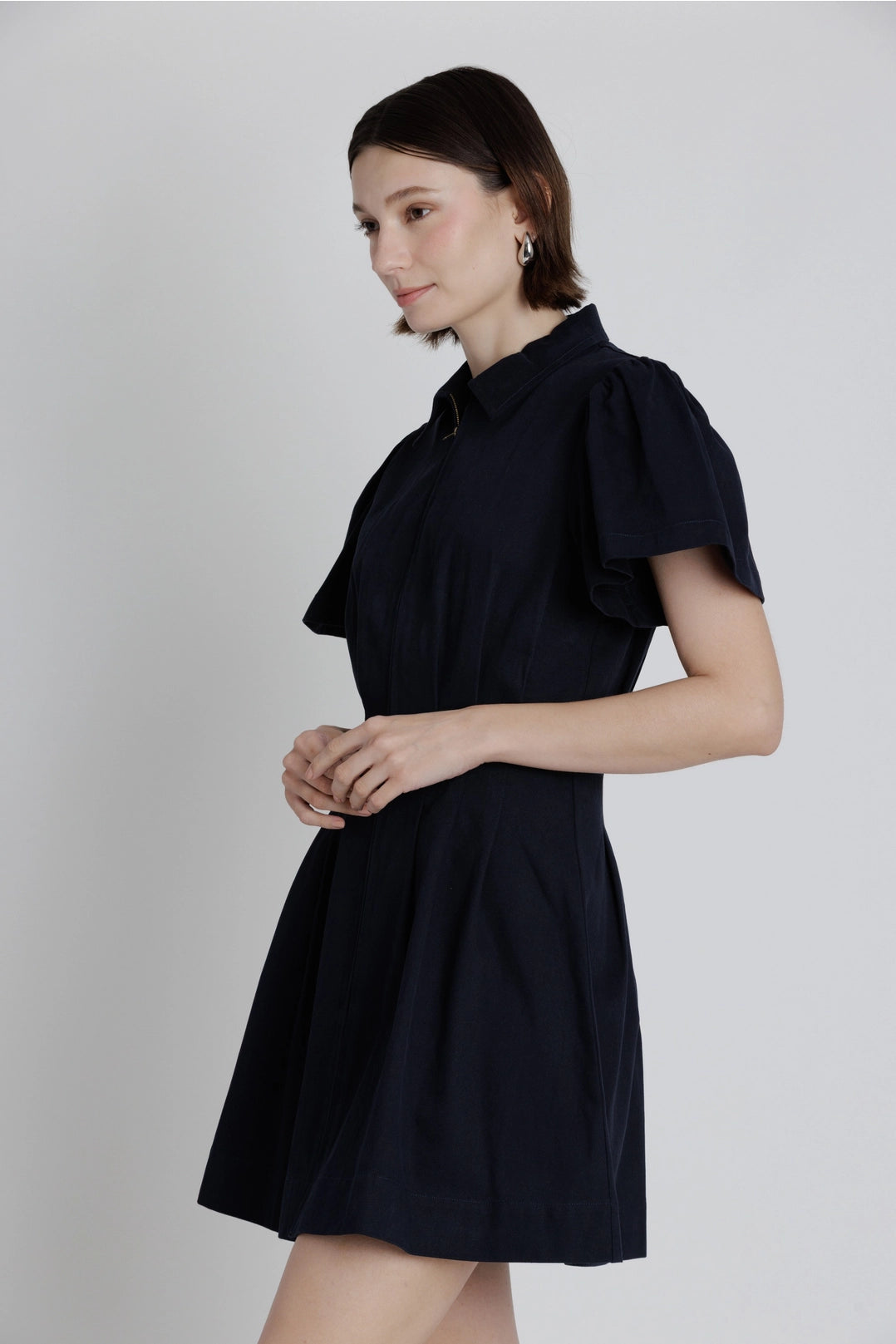 Twill Utility Mini Dress Aureum