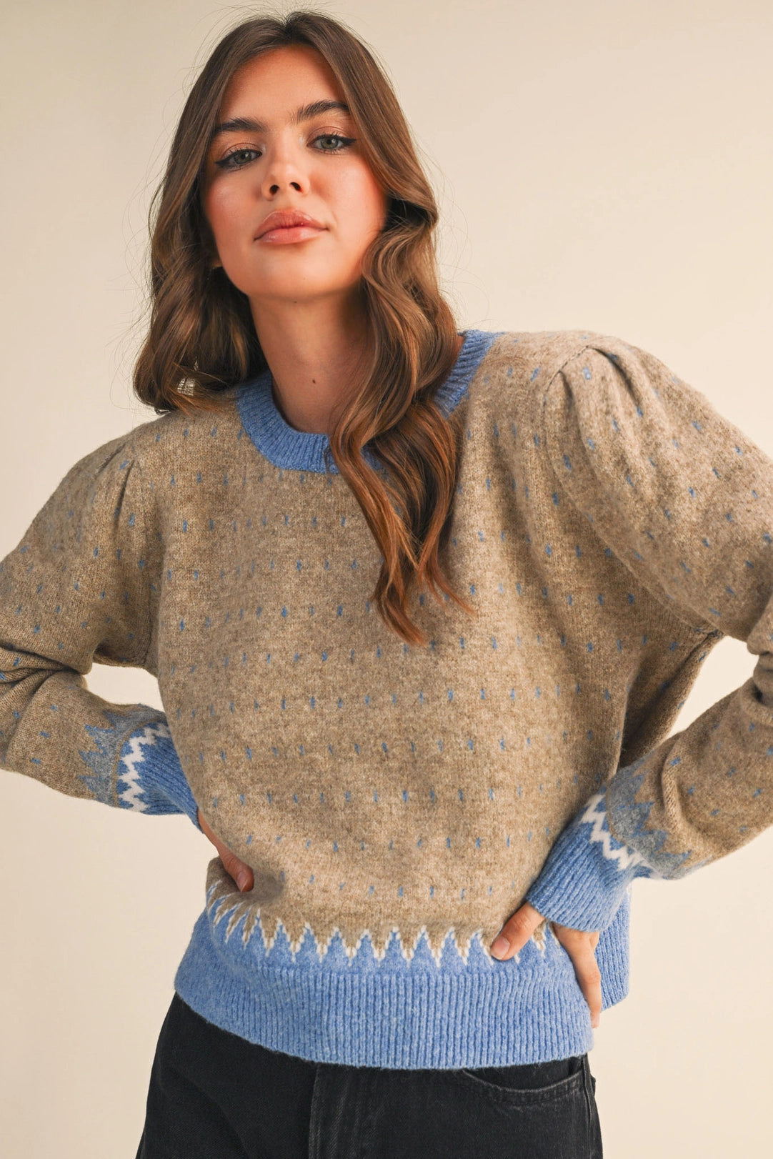 Geometric Knit Sweater Merci