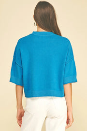 Soft Knit Short Sleeve Sweater Top Pinch