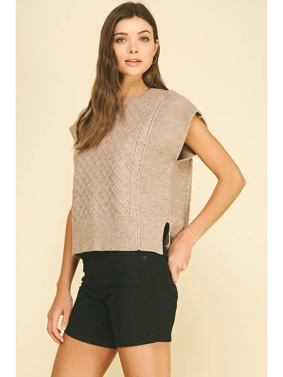 Diamond Cable Knit Sweater Pinch
