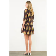 Floral Detailed V-Neck Dress THML