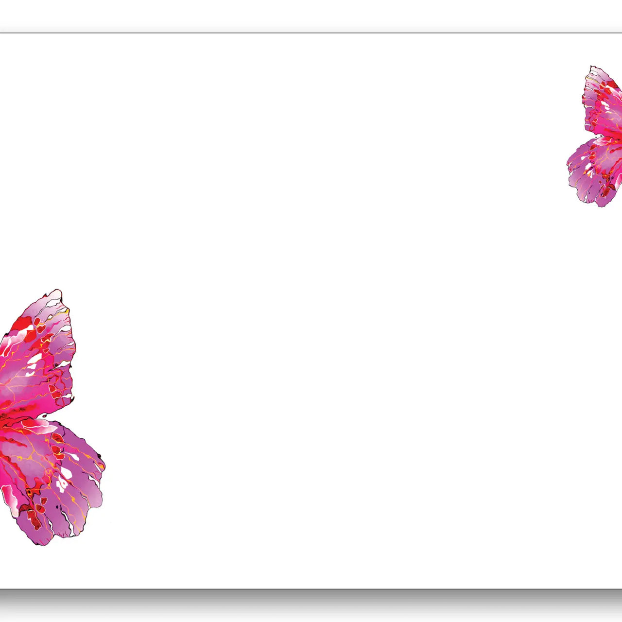 Pink Watercolor Butterfly Note Cards