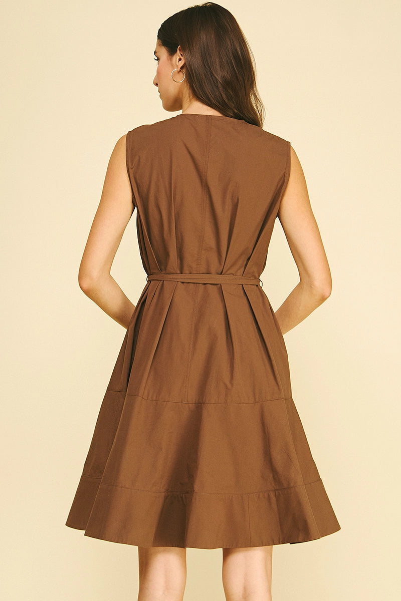 Button Down Sleeveless Mini Dress Pinch