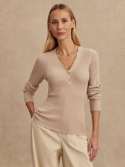 Blanca V-Neck Rib Knit Top | Varley Varley