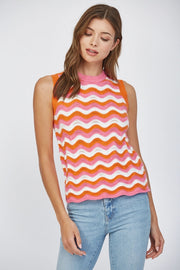 Wavy Stripe Sweater Tank Fate