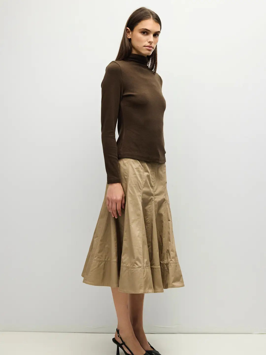Paneled Flaired Midi Skirt Mod Ref