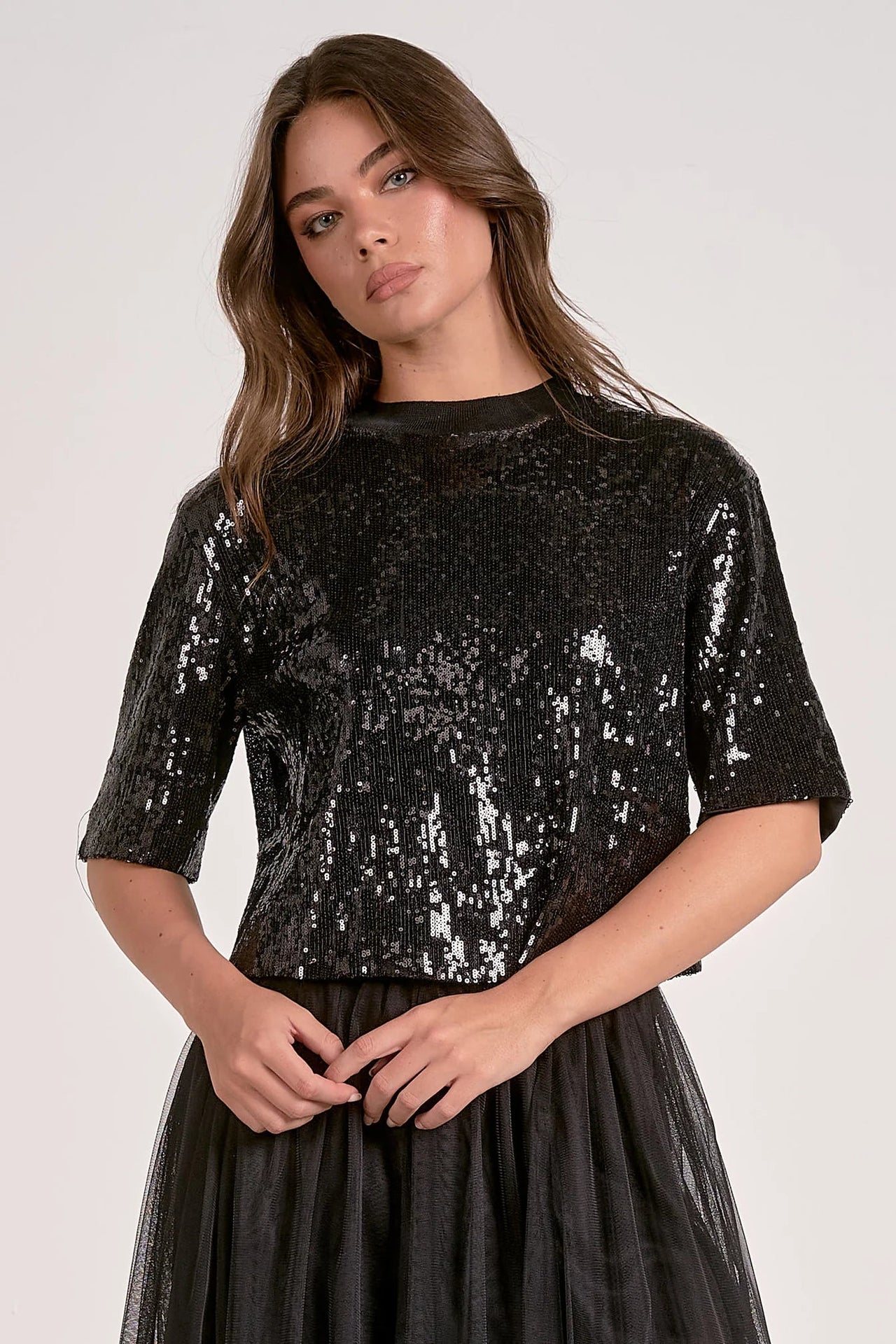 Sequin Crewneck Top Elan