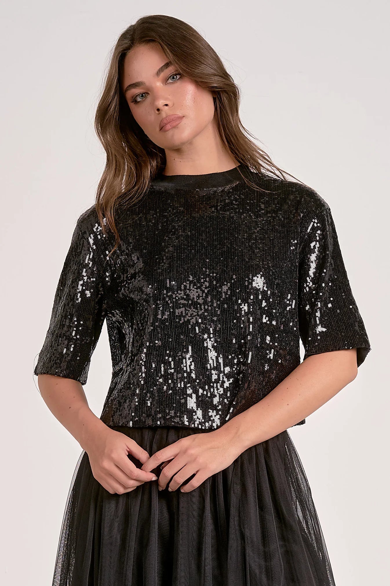 Sequin Crewneck Top Elan