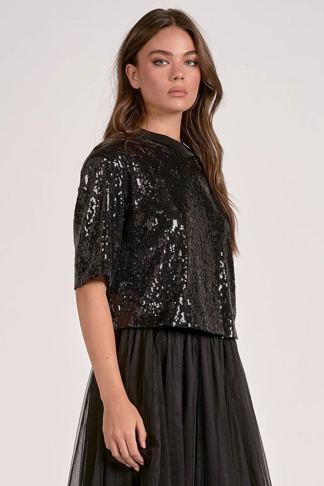 Sequin Crewneck Top Elan