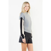 Colorblocked Mock Neck Sweater THML