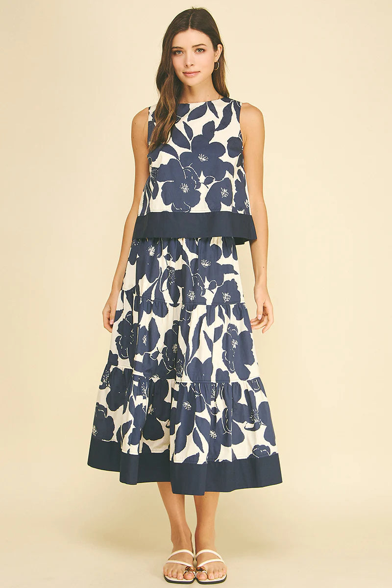 Iliana Floral Sleeveless Crop Top Pinch