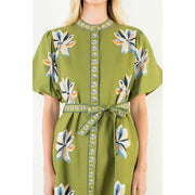 Midi Floral Dress with Tie Waist THML