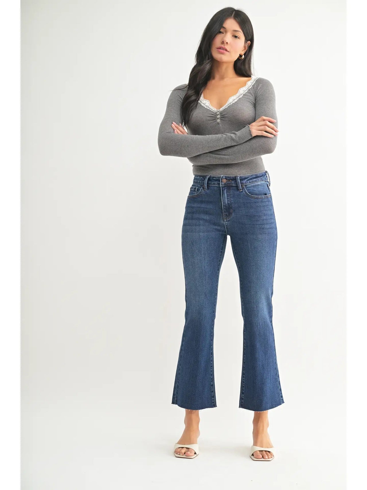 CROPPED FLARE Just Black Denim