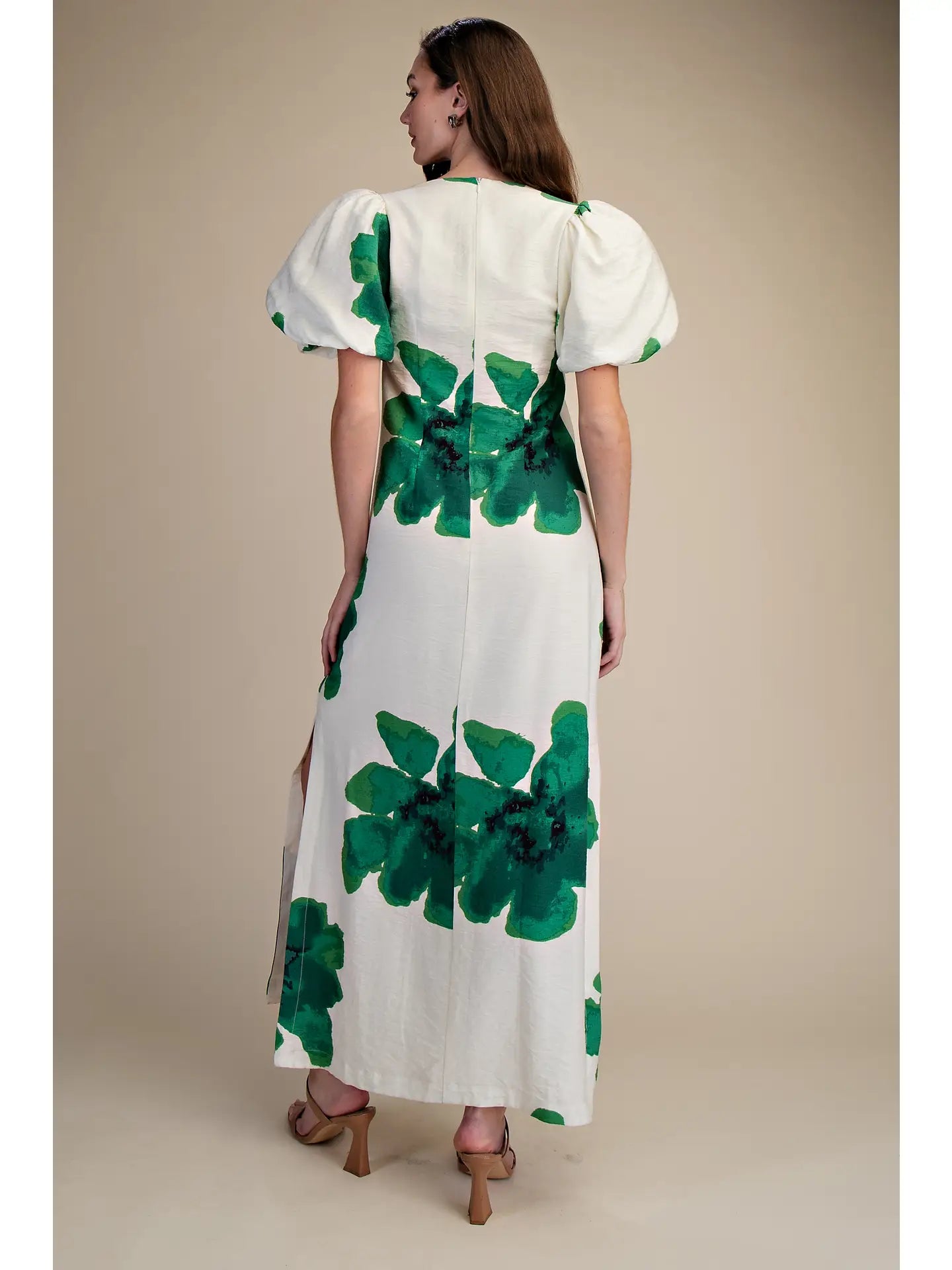 Puff-Sleeve A-Line Maxi Dress Shop Expeditions
