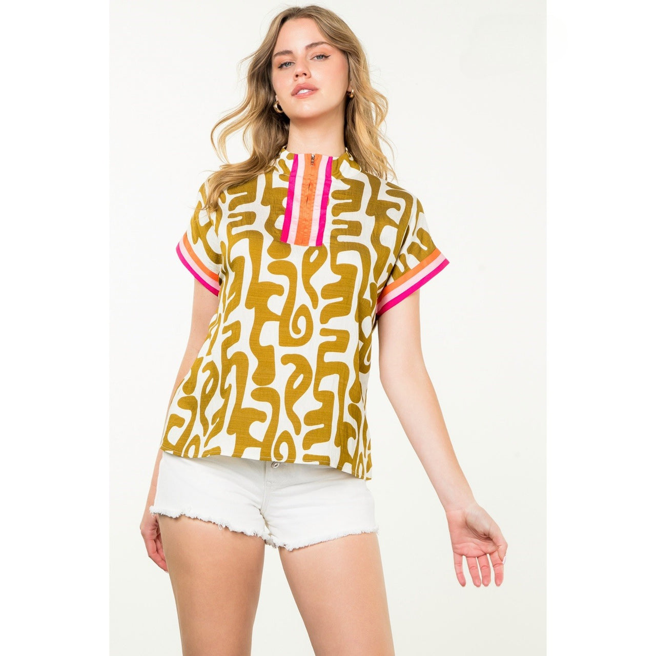 Short Sleeve Print Top