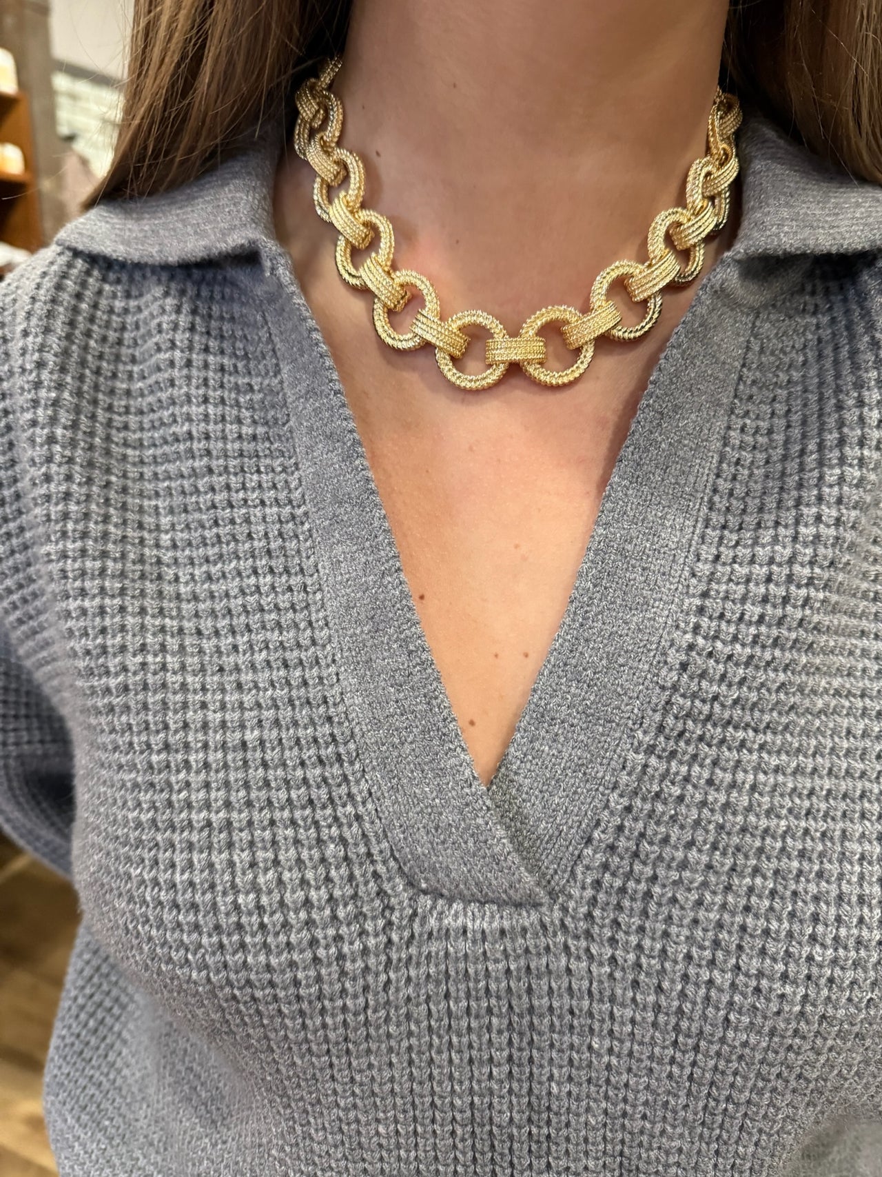 Chunky Link Necklace Gold