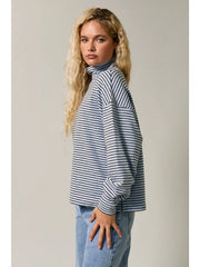 Mock Neck Oversized Knit Top Le Lis