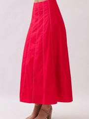 Cotton Panel Construction Maxi Skirt TCEC