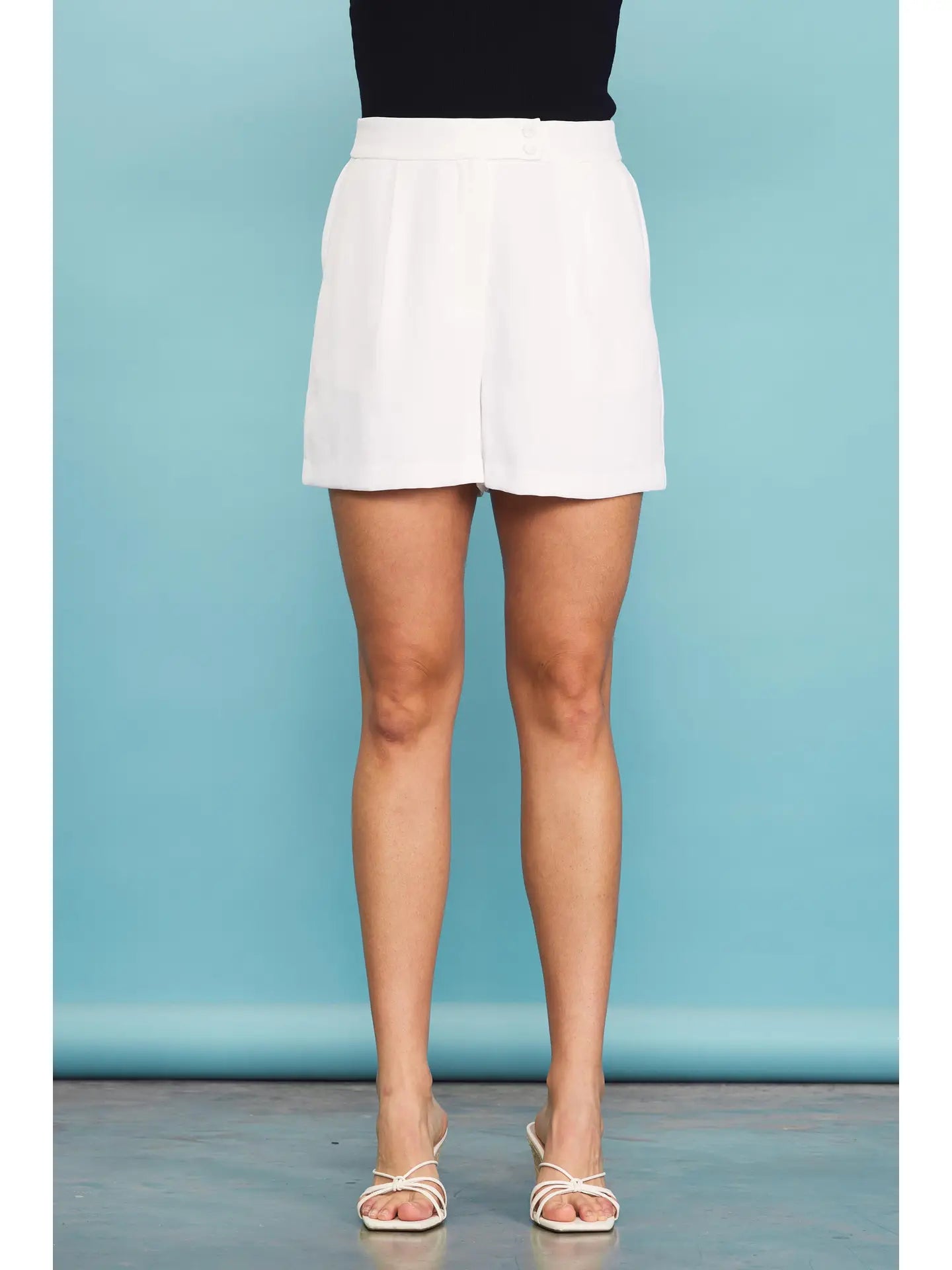 Recycled Polyester Tailored Shorts Skies are Blue