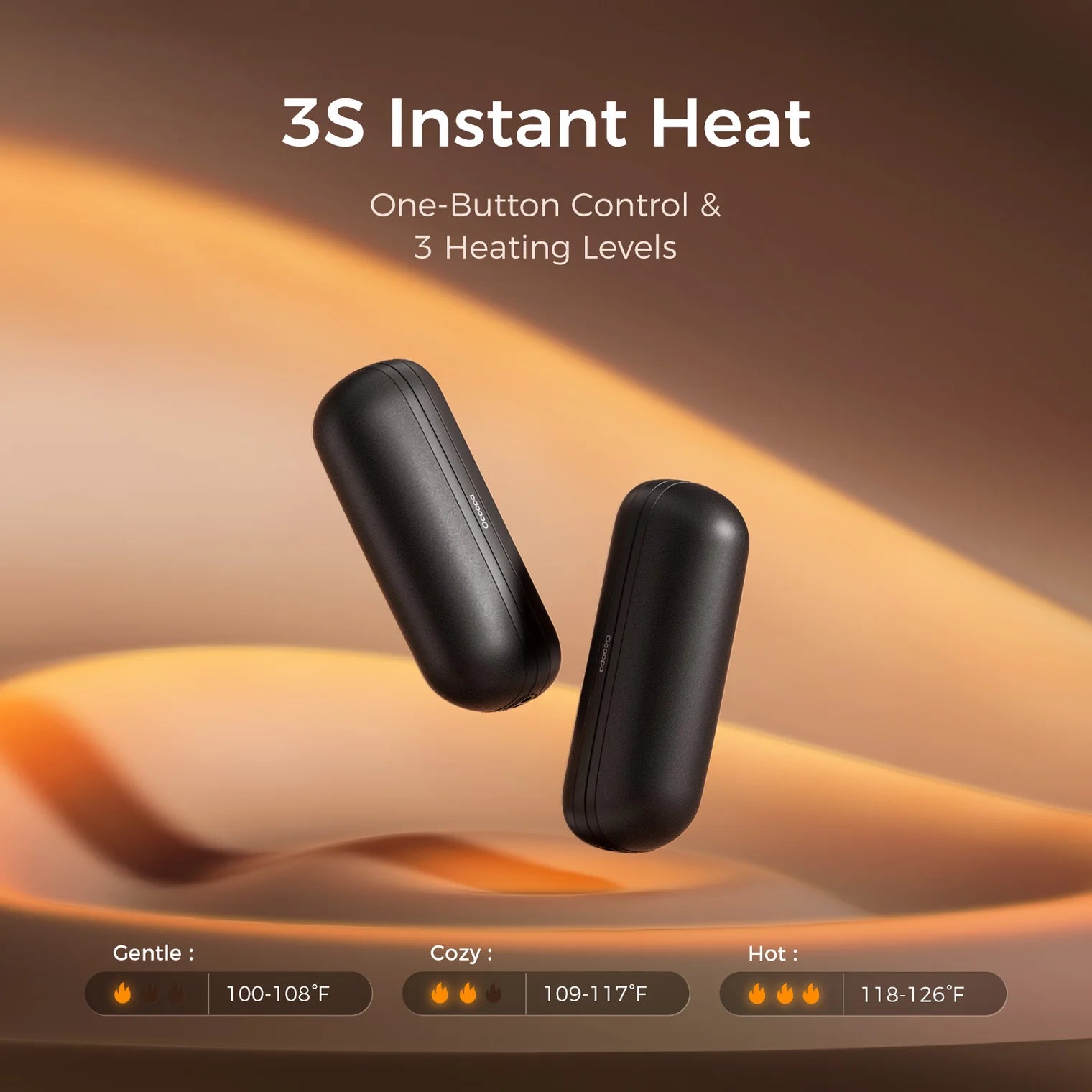 UT2s Mini Rechargeable Handwarmer in Grey/Black Ocoopa