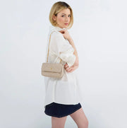 Faux Suede Heavy Stitch Mini Bestie Baguette | Oliver Thomas Oliver Thomas