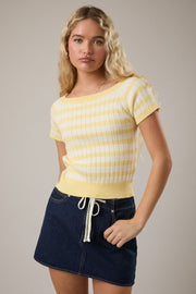 Short Sleeve Knit Sweater Top Le Lis