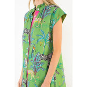 Short Sleeve Animal Print Dress THML
