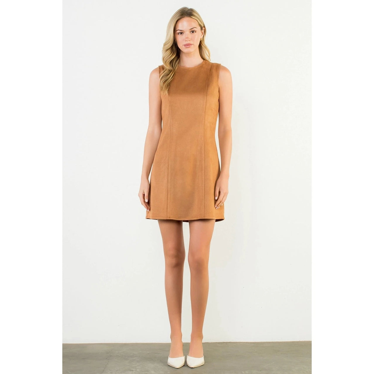 Sleeveless Suede Dress THML