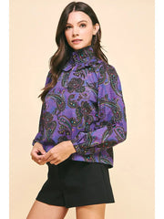 Paisley Print Woven Blouse Pinch